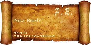 Petz René névjegykártya